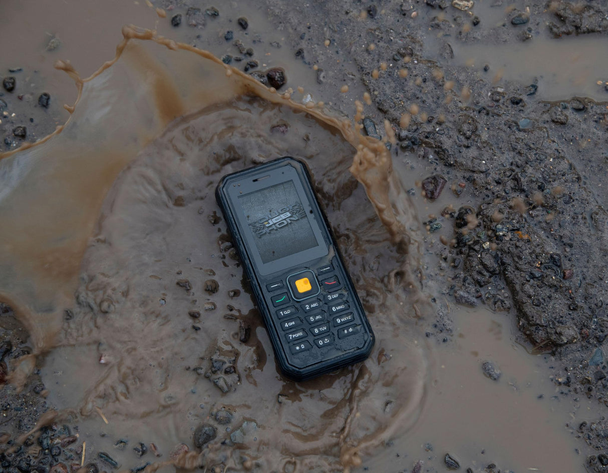 JCB Tradesman 4 Robusto Impermeable 4G Móvil Sin SIM Teléfono Dual-SIM con antorcha TP1242 - Negro