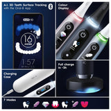 Oral-B iO9 Cepillo de dientes eléctrico, regalos para mujeres/hombres, mango conectado a la aplicación, 3 cabezales de cepillo de dientes, estuche de viaje de carga y soporte para cabezal de cepillo