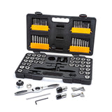 GearWrench 3887 Juego de Llaves de Machos y Terrajas de Trinquete SAE y Métrico, 77 Piezas