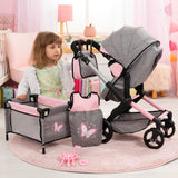 Bayer Design 17033AD Cochecito de muñeca XEO, Convertible, Regulable en Altura, Cuna de Viaje, Bolsa, Saco de Dormir, Accesorios