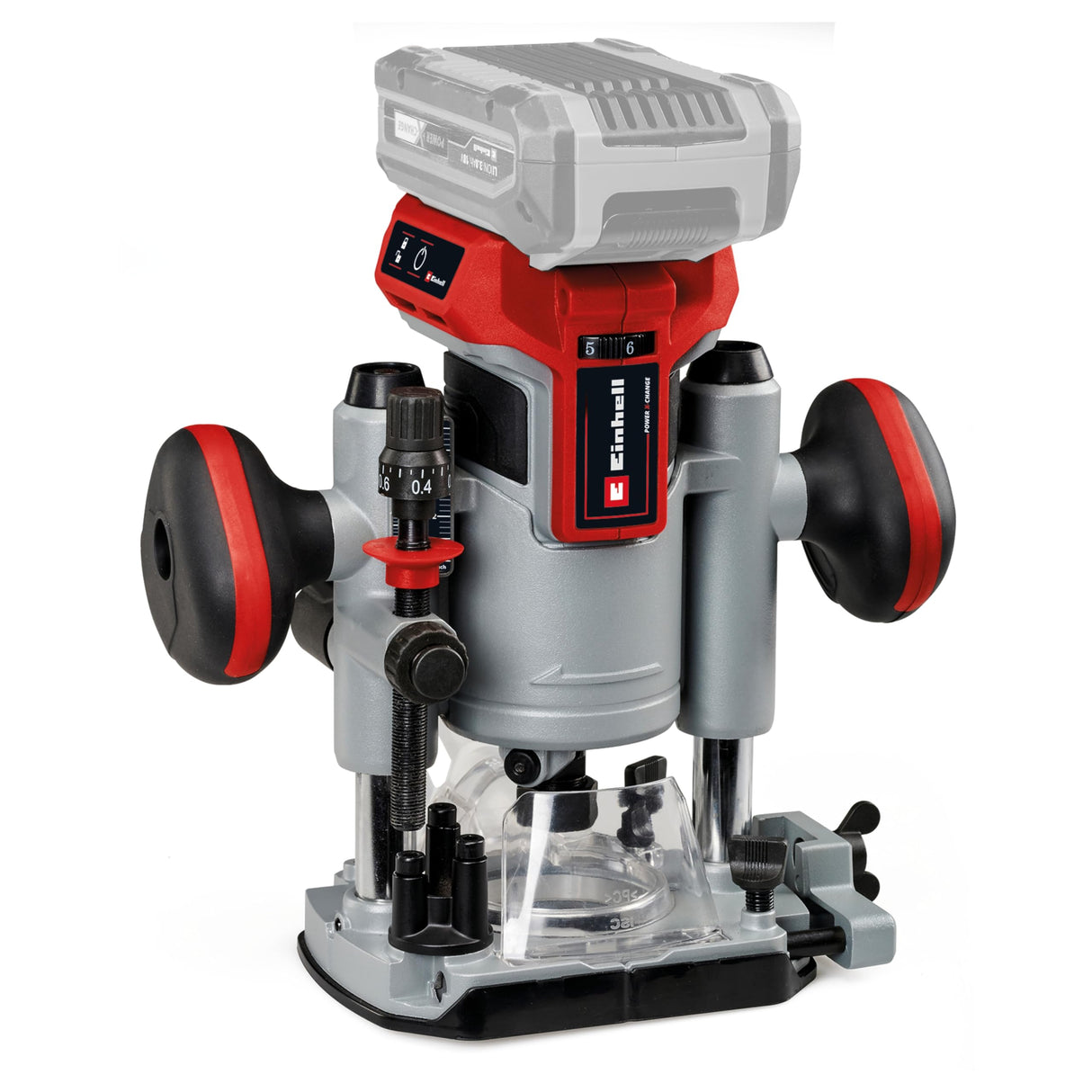 Einhell Professional Set de fresadora superior-de cantos con batería TP-RO Set 18 Li BL-Solo Power X-Change (18V, ajuste fino de profundidad de fresado, incl. accesorios+bolsa, sin batería)
