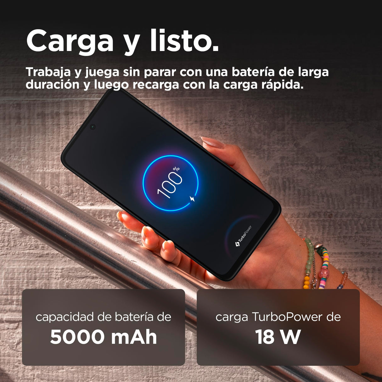 Motorola Moto g35 5G, 12GB (4GB+8GB RAM Boost)/128GB Gris, Pantalla FHD+ 6.72", cámara Dual de 50MP y Ultra Gran Angular, Selfie 16MB, batería 5000 mAh, Carga rápida de 18W