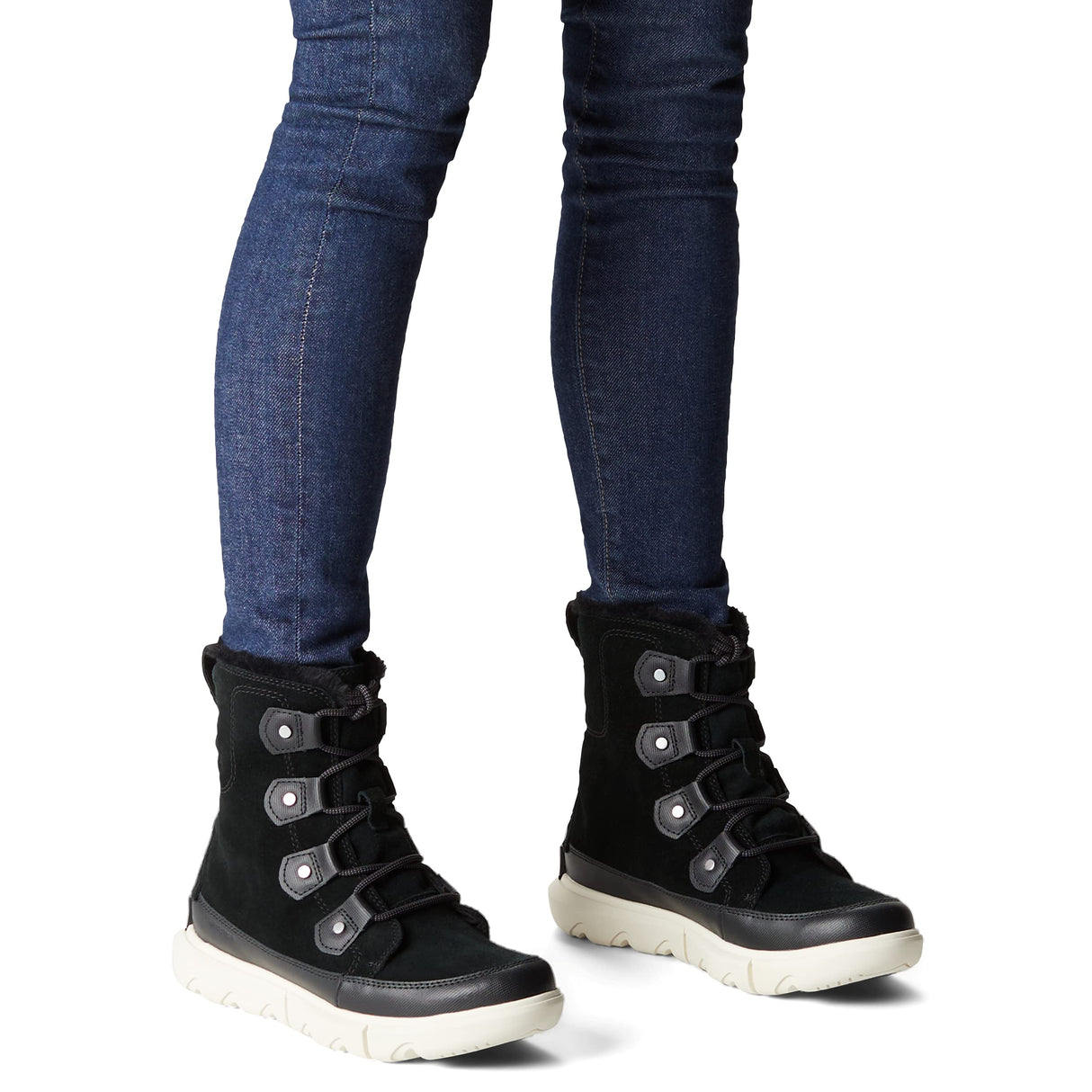 Sorel Explorer Joan WP, Botas de invierno impermeables, Mujer, Black Fawn Explorer 2 Joan Faux Fur, 39.5 EU