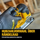 DEWALT Sierra de Calar XR 18V Sin Escobillas, 0-3200 cpm, Corte Bisel 45°, Profundidad en Madera 135mm, Metal 25mm, Acero 10mm, Incluye Maletín TSTAK II - DCS334NT-XJ