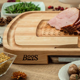 Boos Block Tabla Cortar con Recipientes – Ranura Para Jugo - Tabla Cortar Cocina Profesional - Reversible - Tabla Madera Cocina Grande – Extra Gruesa - 61 x 46 x 5,6 cm