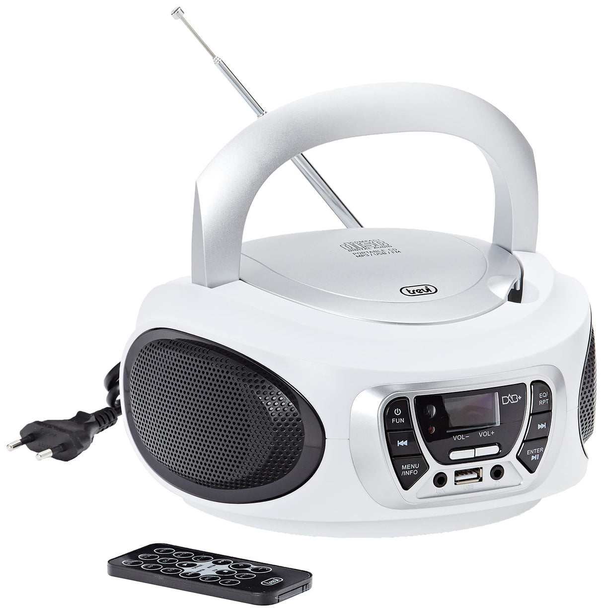 Trevi CMP 510-WH Radio Portátil Recargable con Dab, CD y USB, Blanco