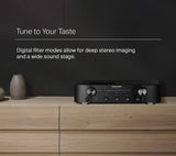 Marantz Pm6007 Amplificador Hi-Fi Estéreo, 2 X 60 W, Entrada Óptica, Entrada Phono, Salida de Subwoofer, Color Plata Oro