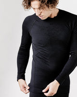 X-Bionic Energy Accumulator 4.0 Shirt Round Neck Long Sleeves Men Capa De Base Camiseta Funcional, Hombre, Black, M