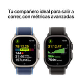 Apple Watch Ultra 3 GPS + Cellular, Reloj prémium para Running y Multideporte con Caja de Titanio Resistente de 49 mm y Pulsera Milanese Loop en Titanio Natural - Talla L.Monitores avanzados de Salud