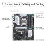 ASUS PRIME B650-PLUS - Placa base AMD B650 ATX (DDR5, PCIe 5.0 M.2, 2.5Gb Ethernet, DisplayPort, HDMI, SATA 6 Gbps, USB 3.2 Gen 2, Gen 1 Tipo C frontal, BIOS FlashBack, USB4, Aura Sync)