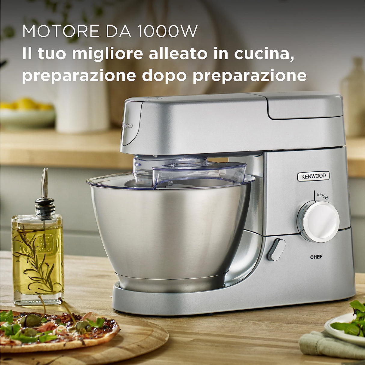 Kenwood KVC3100S - Máquina de cocina con movimiento planetario Base, licuadora y trituradora de carne plateado
