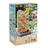 Smoby- Muro de Actividades Doble Cara- Diversión 6 en 1 Circuito de Bolas y Agua, Tres en Raya, Pizarra, Juego de Lanzar Pelotas y más, 29 Accesorios, A Partir de 2 Años (7600840300)