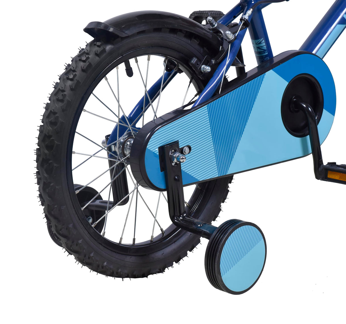 Wildtrak - Bicicleta 16 pulgadas para niños de 3 a 7 años con ruedines con ruedines - Azul