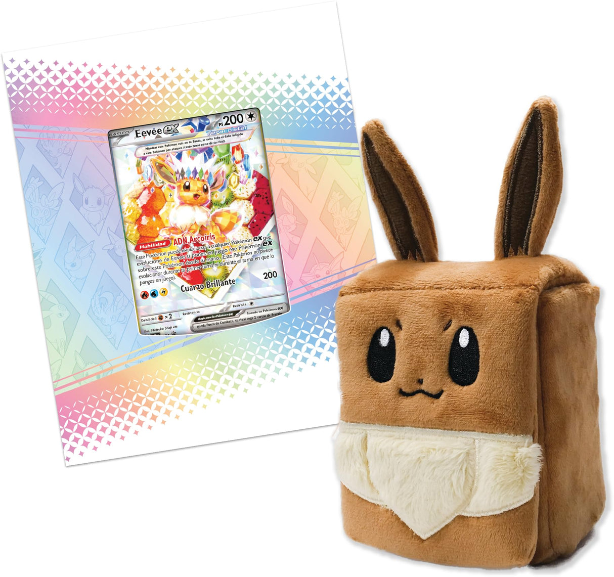Pokémon: Colección superprémium de Escarlata y Púrpura-Evoluciones Prismáticas (1 Carta holográfica de promoción de ilustración expandida, 1 mullidita Caja para Cartas y 15 Sobres de Mejora)