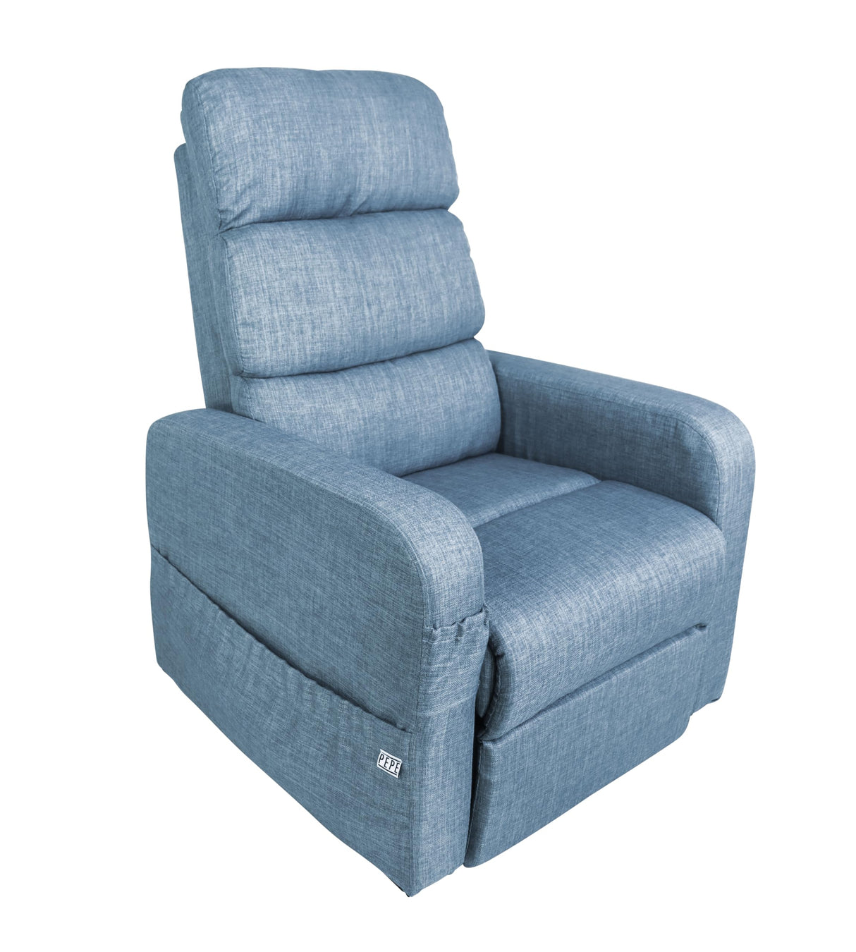 PEPE Mobility Sillon Relax Reclinable Electrico (Tela Lino) Levanta Personas con Mando, Butaca Confort Gente Mayor Azul