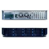 FANTEC 2563 SRC-2012X07-12G/6G 19" 4U 680mm Storage Case, 12x SAS/SATA Slots with 2 Status Leds Each, Slots for 3.5" and 2.5" Data Carriers, 1x USB 2 Port, 3X 80mm Fan