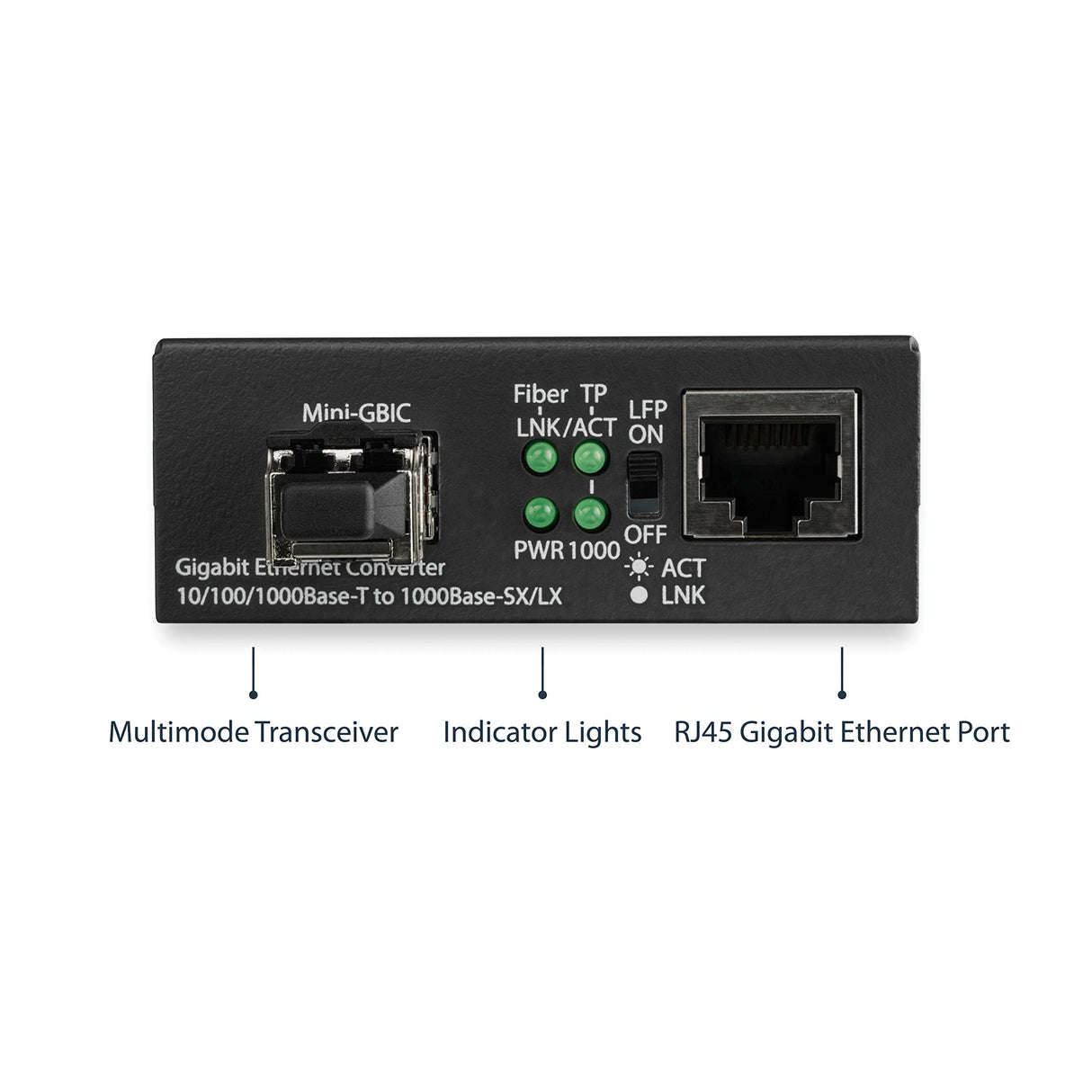 StarTech.com Conversor Compacto de Medios Ethernet Gigabit a Fibra Multimodo LC - 550m - Con transceptor MM SFP