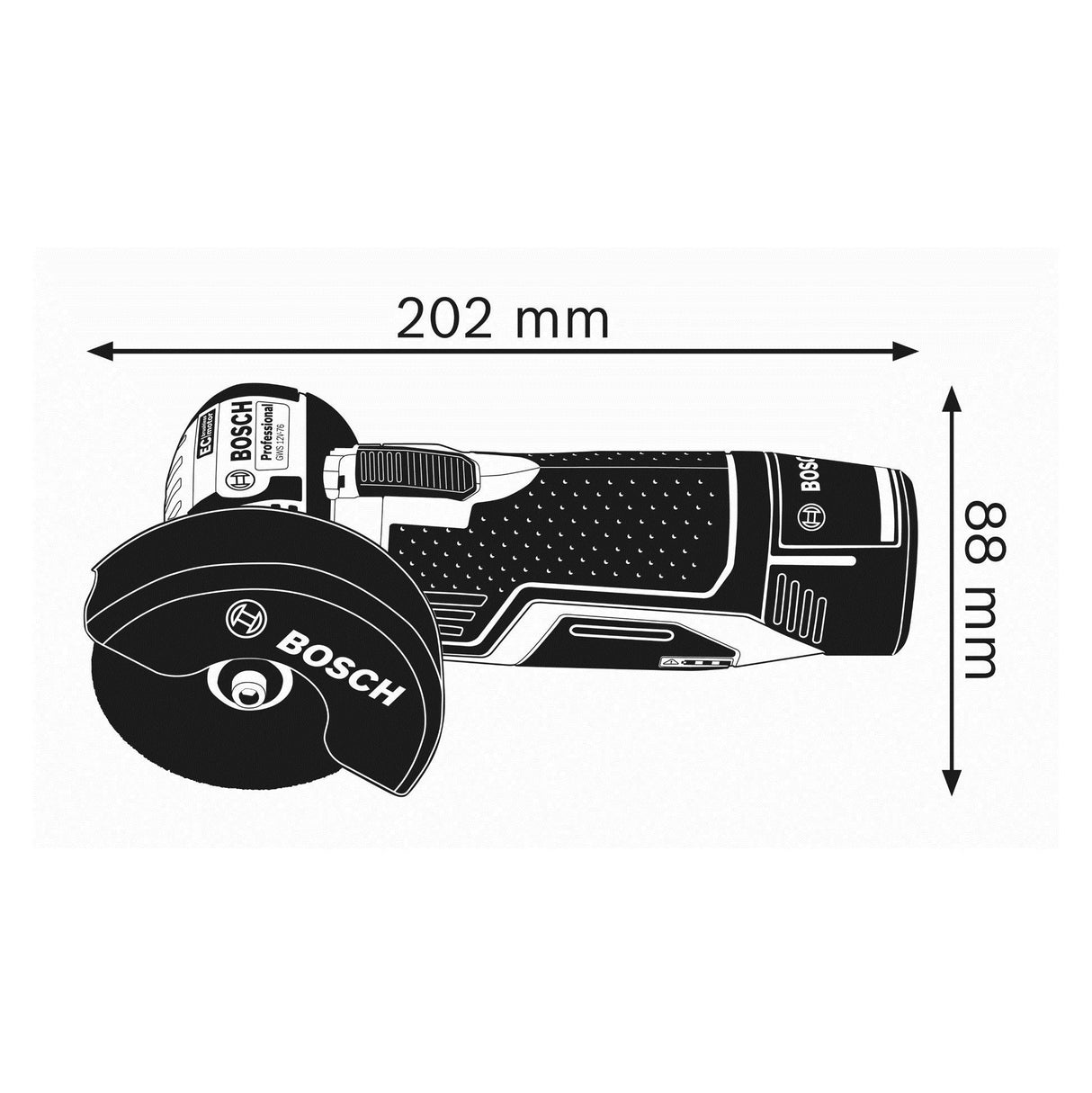 Bosch Professional 12V System GWS 12V-76 - Amoladora angular a batería (Ø 76 mm, 19500 rpm, 3 discos, 2 baterías x 3,0 Ah, en L-BOXX)