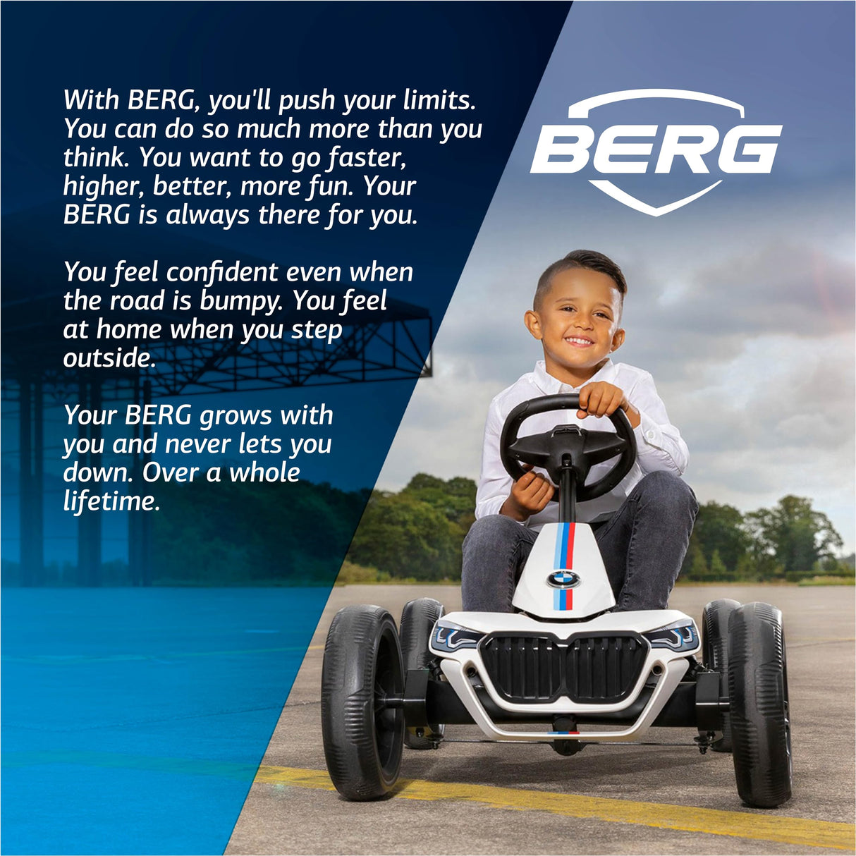 BERG Pedal de Karting Reppy, vehículo de Pedales con Alto estándar de Seguridad, Juguete para niños de 2 a 6 años (BMW)