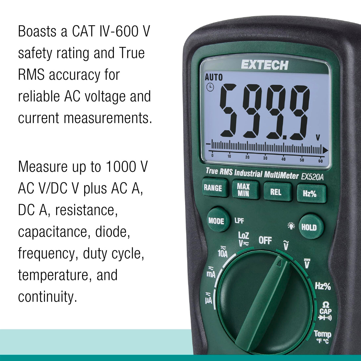 Extech EX520A High accuracy True RMS Multimeter (0.09%)