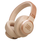 JBL Auriculares inalámbricos circumaurales Live 770 NC, con tecnología Bluetooth y cancelación adaptativa de ruido, hasta 65 horas de reproducción, beige