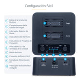 StarTech.com Dock Clonador Autónomo 1:1 de NVMe M.2-90GBpm - USB-C 3.2 de 20Gbps - Docking Station USB Tipo C de 2 Bahías
