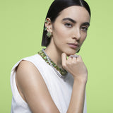 Swarovski Collar Ortyx de mujer, Triángulo, Blanco, Baño de rodio