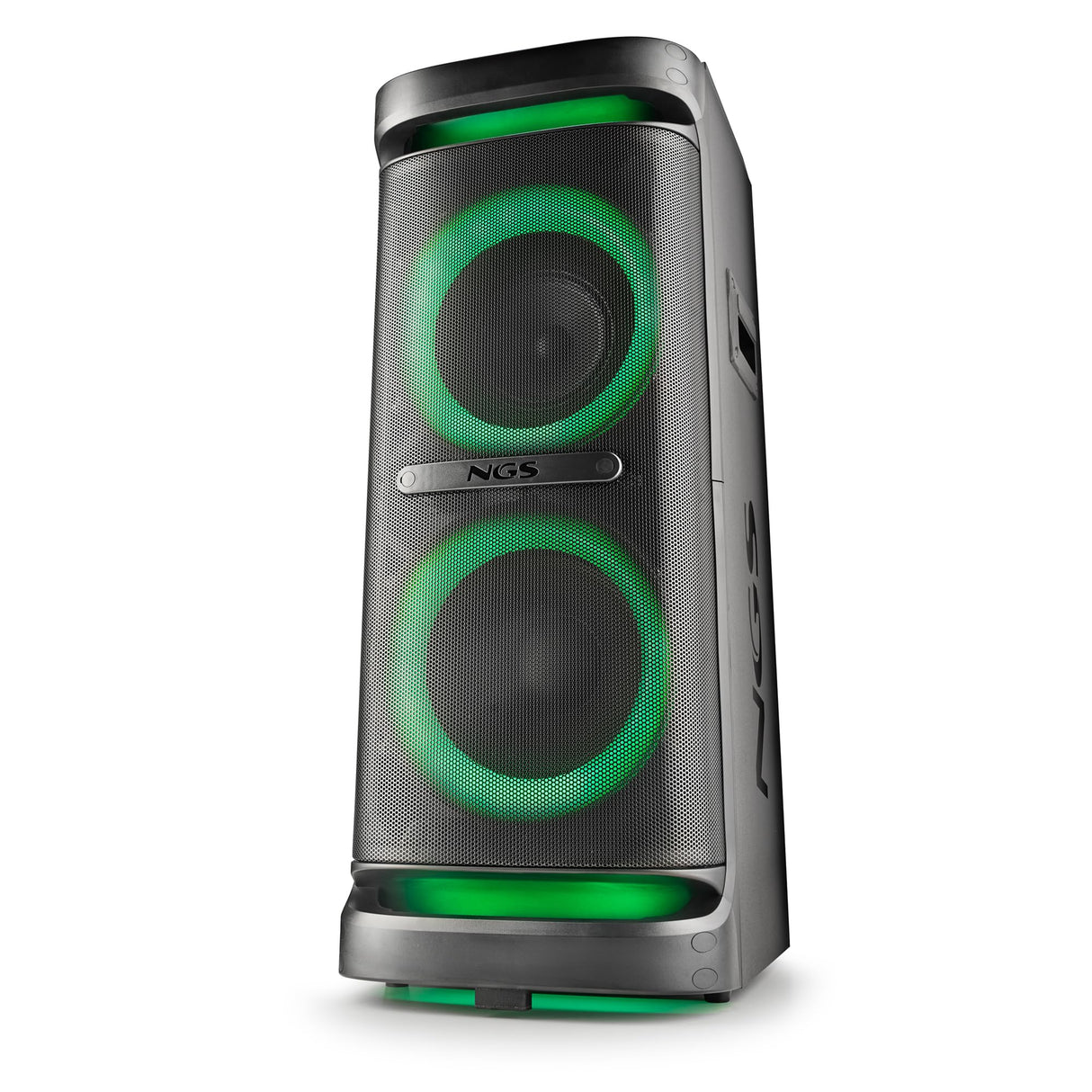 NGS Wild Space 2 - Altavoz Portátil, Compatible con Tecnología Bluetooth, True Wireless Stereo, Subwoofer + Doble Tweeter, Micro SD/USB/AUX IN, Ruedas, Color Negro