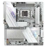 GIGABYTE X870 AORUS Tachyon Ice Placa Base – Compatible con procesadores AMD Ryzen 9000, VRM Digital de 18+2+2 Fases, hasta 9600 MHz DDR5 (OC), 1 x PCIe 5.0 + 2 x PCIe 4.0, Wi-Fi 7, LAN 5 GbE, USB 4