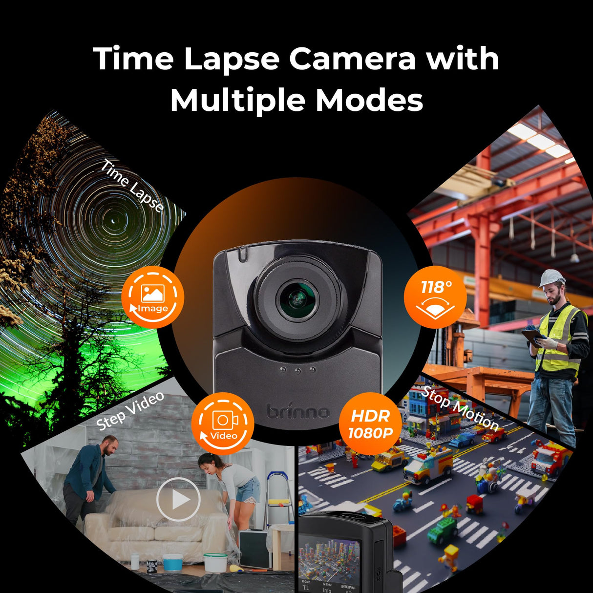 Brinno Empower TLC2020 Cámara Time Lapse Profesional - Perfecta para Trabajos de Larga Duración en Interior - 82 Días de Batería, Programación Flexible, Campo Visual 118°, 1080P, Full HD, HDR
