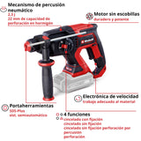 Einhell Professional Martillo perforador con batería TP-HD 18/22 D Li BL-Solo Power X-Change (18 V, sin escobillas, 2,3 J, SDS-plus, potencia en hormigón, empuñadura en D, maletín, sin batería)