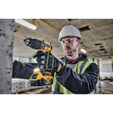 DEWALT DCD805P2T-QW - Taladro Percutor a batería 18V, Motor sin escobillas, Caja de engranajes metálica de 2 velocidades, Luz LED, Incl. 2 baterías XR de 5.0Ah, cargador y caja TSTAK
