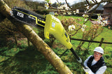 RYOBI - Podadora Eléctrica de Cable 220V, 750W con Pértiga - Longitud Hoja 25cm, Cadena 40 Eslabones para Ramificación, Poda y Trabajos de Largo Alcance - Incluye 1 Arnés, 1 Extensión - RPP755E