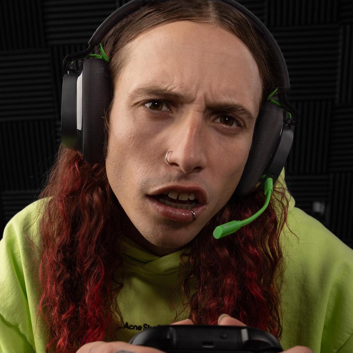 Skullcandy SLYR Pro Cascos de Gaming Over-Ear Inalámbricos Multiplataforma con Transmisor USB-A de Latencia Muy Baja, Compatibles con Xbox, PC, Nintendo Switch o Playstation - Black/Green
