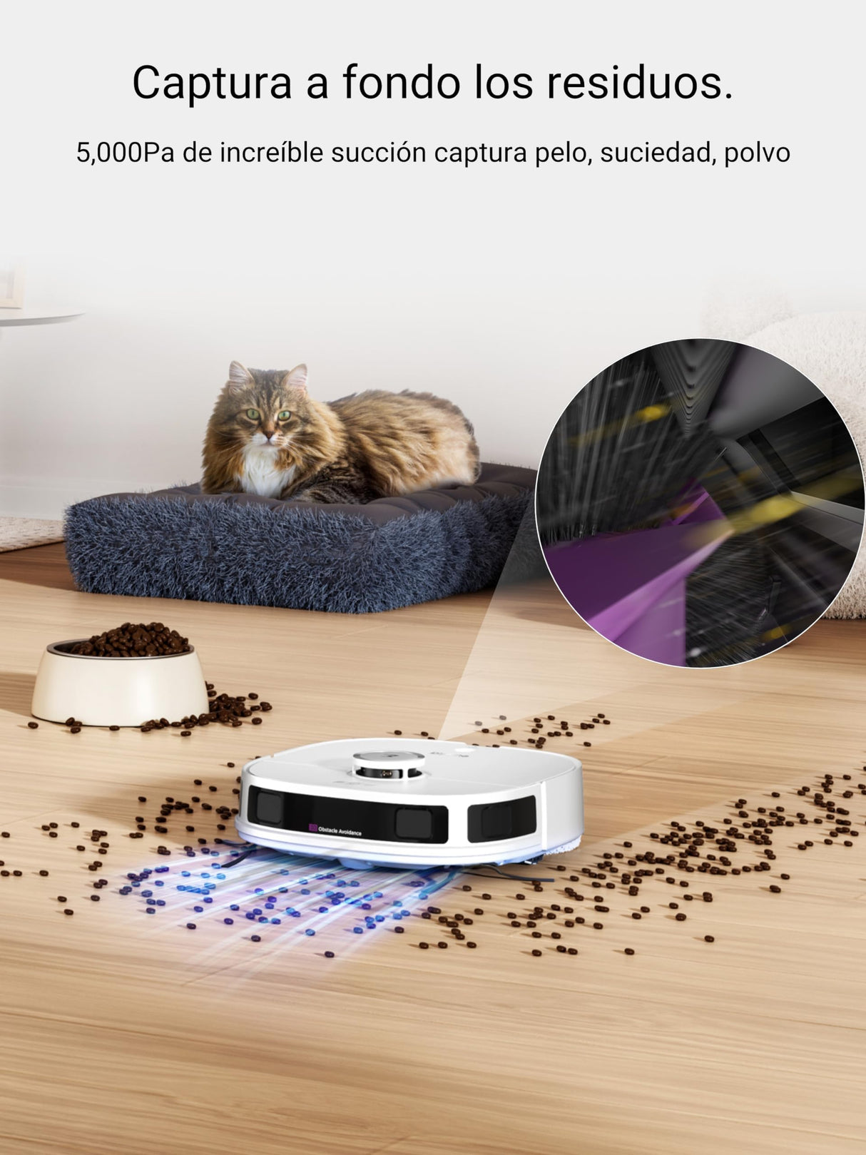 EUREKA J12 Ultra Robot Aspirador y Fregasuelos,Vaciado Automático/Lavado Automático/Secado Automático Robot Aspirador Autovaciado,AI 3D Obstáculos Navegación LiDAR,5000Pa,180min Batería,WiFi/App