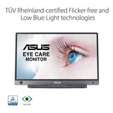 ASUS ZenScreen MB165B Monitor Portátil USB, 15,6", HD (1366 x 768), Marco Fino, Alimentación USB, Antirreflejos, 220cd/㎡, Negro
