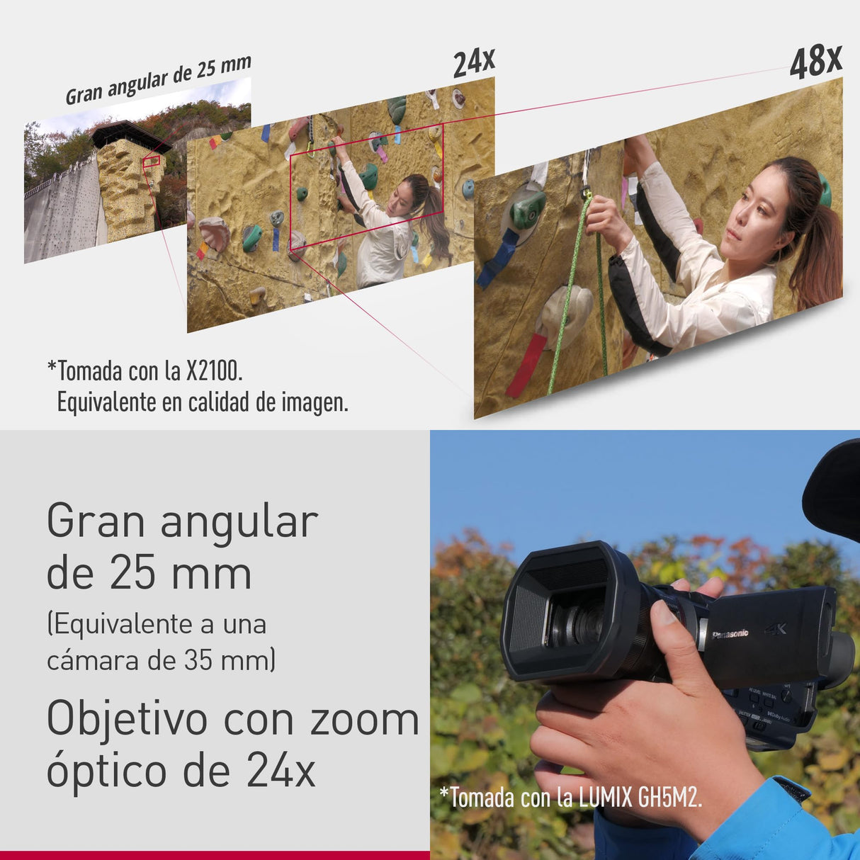 Panasonic HC-X1600E 4K 60p Videocámara Profesional con Lente Gran Angular de 25 mm, Zoom Óptico de 24x, OIS Híbrido de 5 Ejes, Wi-Fi, USB PD, Negra