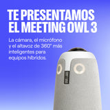 Owl Labs Meeting 3: cámara de videoconferencia Inteligente de 360 y 1080p HD, Micro y Altavoz (Vista orador Activo Zoom Inteligente y Ecualizador Ruido), Gris