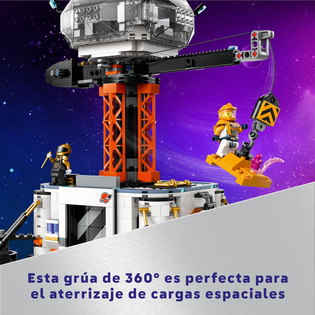 LEGO City Base Espacial y Plataforma de Lanzamiento, Juego de Exploración Planetaria, Regalo para Niños y Niñas de 8 Años o Más, 6 Minifiguras, Robot de Juguete y 2 Figuras de Acción de Aliens 60434