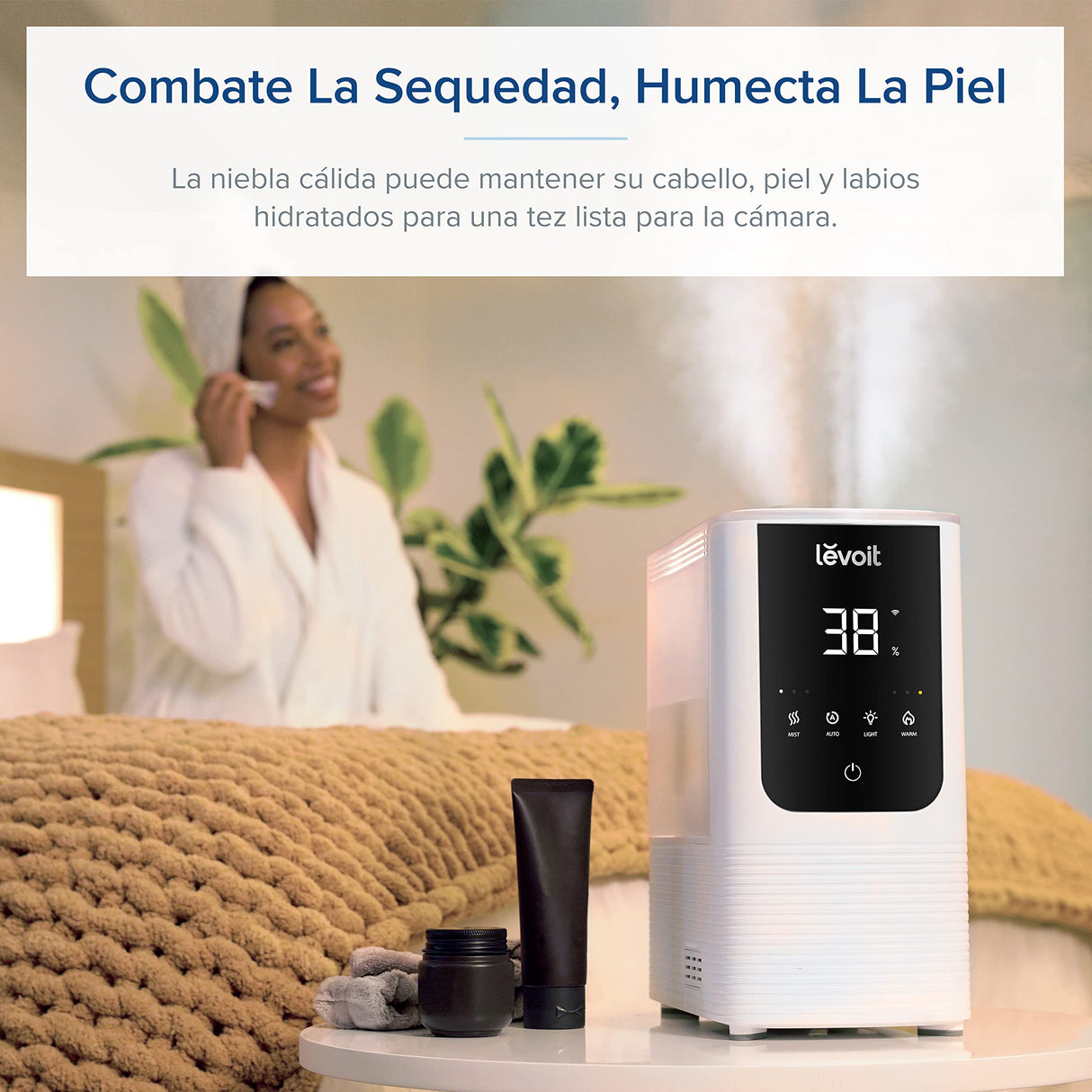 LEVOIT OasisMist 4.5L Humidificador Inteligente, Niebla Caliente & Fría a 45h y 40m² , Modo Auto, Luz Personalizada, Aromaterapia y Silencioso 26dB para Bebés y plantas,Temporizador, Amazon Exclusive