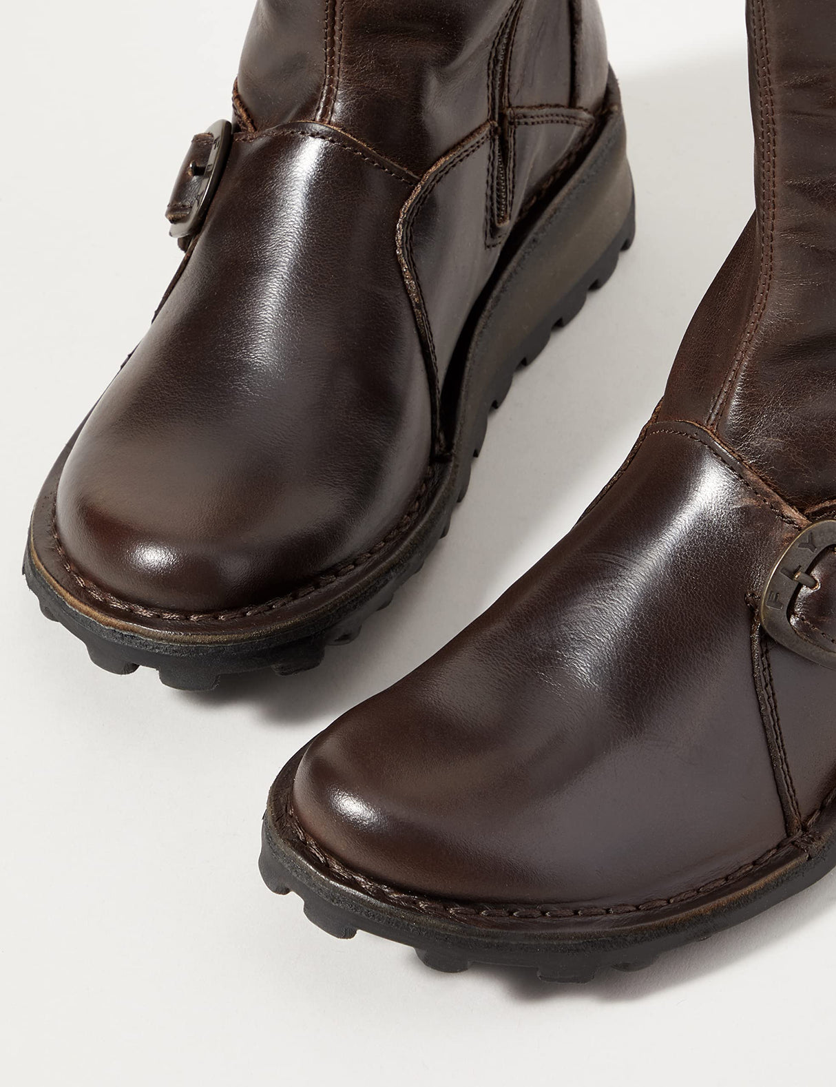 Fly London MES, Botas con hebilla, Mujer, Dk Brown, 38 EU