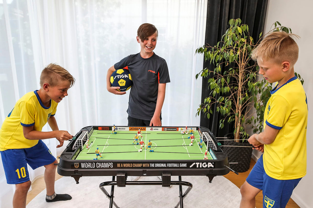 STIGA Juego de Fútbol campeones del Mundo Juego de Mesa, Negro/Verde