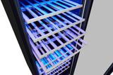 Exquisit® Vinoteca para 78 Botellas, 194L, Negro, Clase G, Doble Zona de Temperatura 5-20°C, Control Digital, Puerta de Cristal Reversible, Iluminación LED, 9 Estantes, Medidas (128,5 x 49 x 57,5 cm)