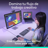 Logitech MX Creative Console, keypad programable con 9 teclas LCD personalizables y dial de control para diseño gráfico, edición de vídeo, fotografía, uso con Adobe, Zoom, Spotify - Grafito