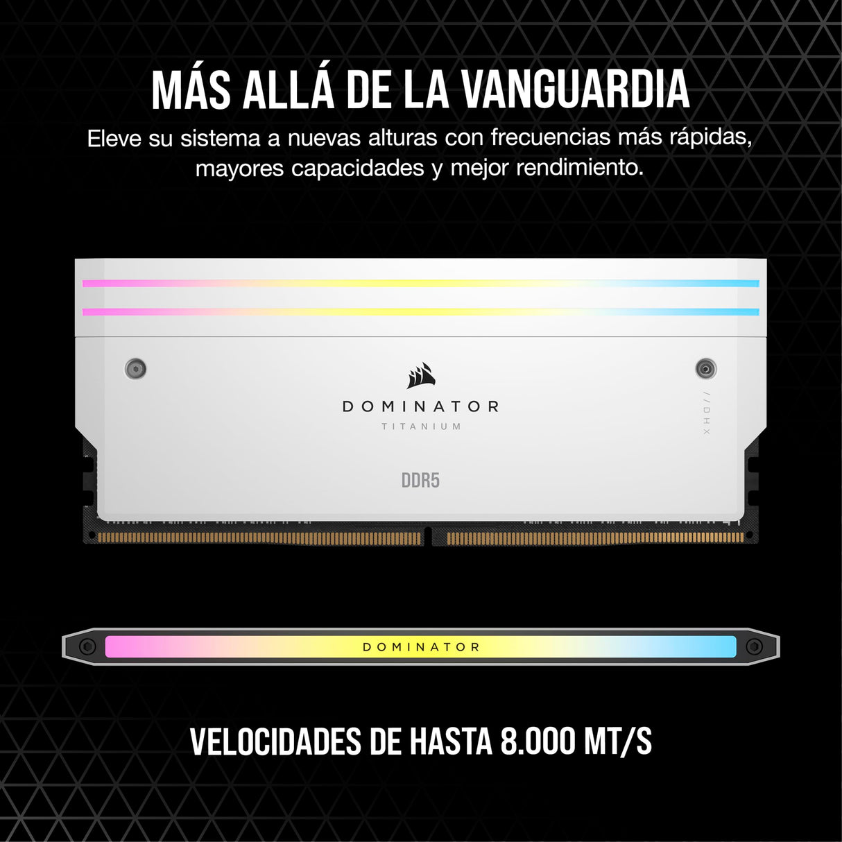 CORSAIR Dominator Titanium RGB DDR5 RAM 64GB (2x32GB) DDR5 hasta 6400MHz CL32 Intel XMP 3.0 Memoria de Ordenador de Sobremesa – Blanco (CMP64GX5M2B6400C32W)