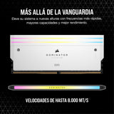 CORSAIR Dominator Titanium RGB DDR5 RAM 64GB (2x32GB) DDR5 hasta 6400MHz CL32 Intel XMP 3.0 Memoria de Ordenador de Sobremesa – Blanco (CMP64GX5M2B6400C32W)