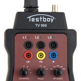 Testboy TV 900 Adaptador para la comprobación de Estaciones de Carga para Coches eléctricos, Enchufe Tipo 2 (conexión para un comprobador de instalaciónes o un multímetro), Negro/Rojo