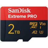 SanDisk Extreme Pro Tarjeta Micro SDXC 2TB + Adaptador SD (para Cámaras de acción, Drones, Smartphones, Velocidad hasta 250 MB/s, 5K, 4K UHD, El Rendimiento A2, RescuePRO Deluxe, UHS-I, U3, V30)