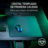 Razer Atlas - Alfombrilla de ratón de Cristal (Cristal Templado Premium, Resistente a la Suciedad y los arañazos, Movimientos del ratón más silenciosos, Base de Goma Antideslizante) Negro