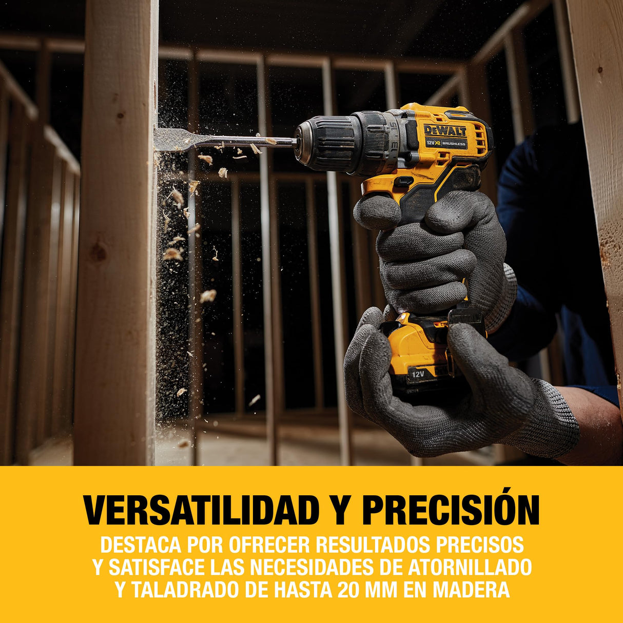 DEWALT Taladro atornillador sin escobillas XR 12V con 2 baterías XR Li-Ion de 2 Ah y cargador + maletín TSTAK, DCD701D2-QW